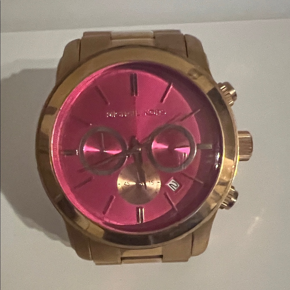 Michael Kors Gold Watch with Pink Dial